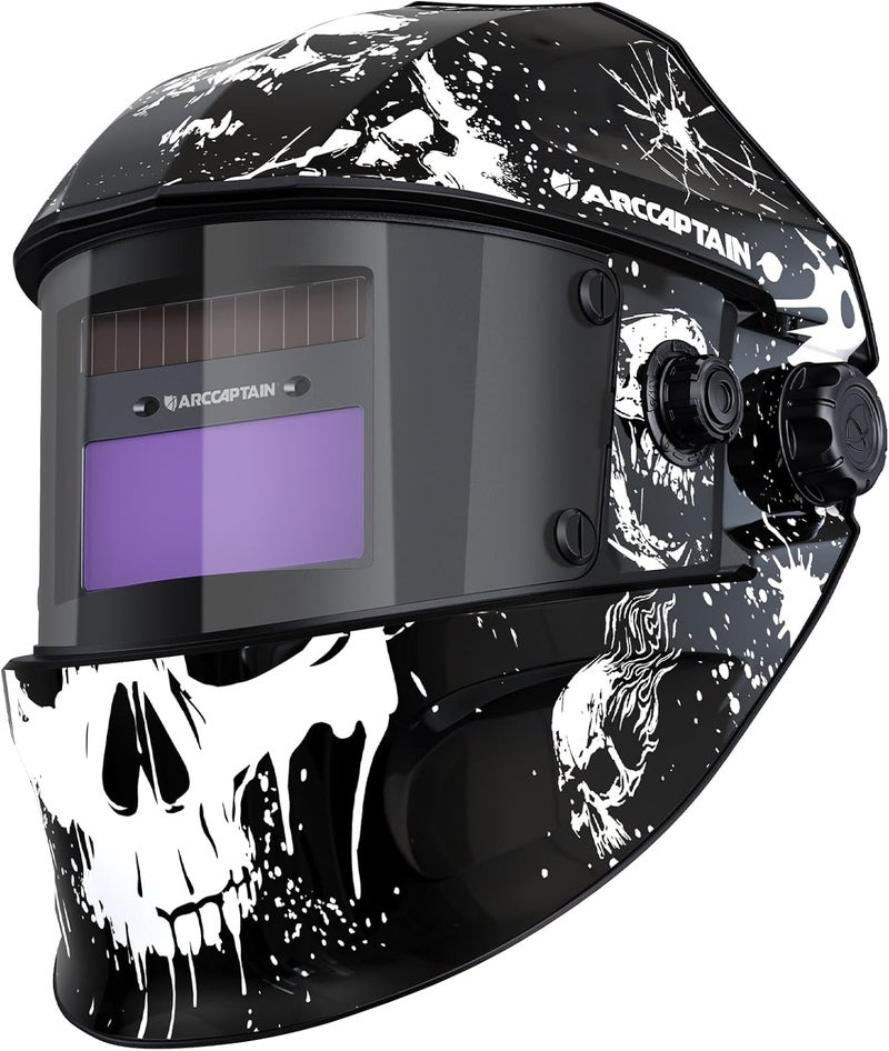 ARCCAPTAIN True Color Auto Darkening Welding Helmet with Upgraded Arc Sensor, 1/1/1/1 Top Optical Clarity Solar Power Welding Hood, 1/25000s Response Time, 4/9-13 for TIG MIG ARC, Describe - Image 1